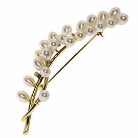 TASAKI 18k Yellow Gold Pearl Diamond Brooch LXGQJ-1206