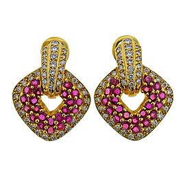 Ruby Diamond Gold Earrings