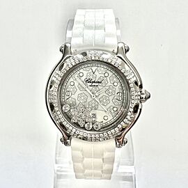 CHOPARD HAPPY SPORT Steel Watch Snowflakes Dial DIAMOND Bezel