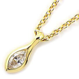 TIFFANY & Co 18K Yellow Gold Visor Yard Marquise Shape Diamond Necklace