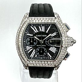 CARTIER ROADSTER 2618 Automatic 42mm Steel ~5.5TCW Diamond Watch