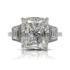 6 CARAT CUSHION CUT G COLOR VS1 CLARITY DIAMOND ENGAGEMENT RING 18K WHITE GOLD CERTIFIED 5 CT G VS1 BY MIKE NEKTA