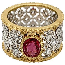 18 Karat Yellow and White Gold Tourmaline Ring