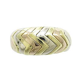 Bulgari 18K Yellow White & Rose Gold Ring Size 6