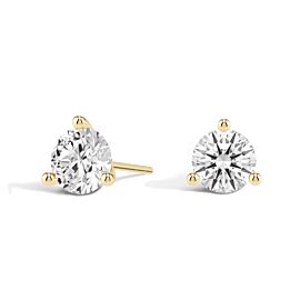 1.50Ct Martini Lab Grown Diamond Stud Earrings in 14K Yellow Gold