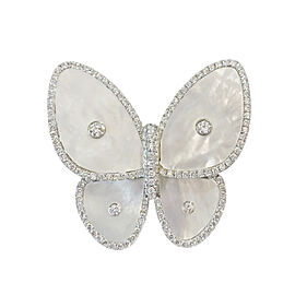 BUTTERFLY MOP RING WITH DIAMONDS