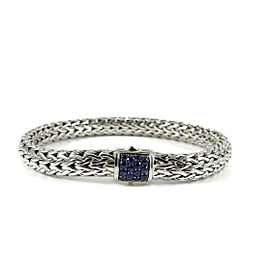 John Hardy Sterling Silver Classic Chain Lava Blue Sapphire Bracelet