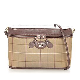 Burberry Plaid Canvas Crossbody Bag