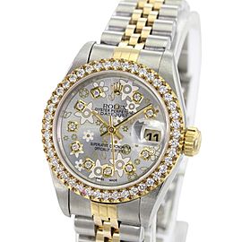 Silver Flower Lady Datejust Diamond Dial Diamond Bezel-quickset Watch