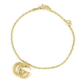 GUCCI 18K Yellow Gold GG Logo Bracelet LXWBJ-865