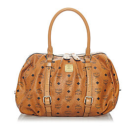 MCM Visetos Leather Handbag