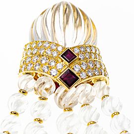 Boucheron a Rock Crystal Ruby and Diamond Brooch