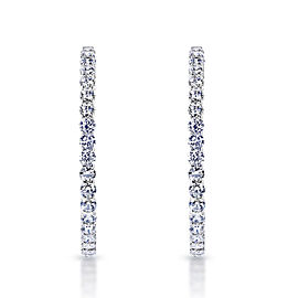 Livie Carats Round Brilliant Lab Grown Diamond Hoop Earrings in 14k White Gold