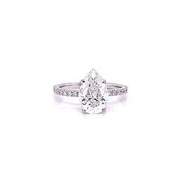 2 Carat Pear Shaped Lab Grown Diamond Engagement Ring IGI Certified