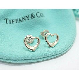 Tiffany & Co Sterling Silver Elsa Peretti Open Heart Earrings Lxmda-202