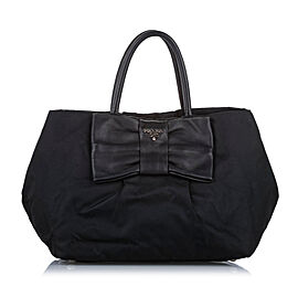 Prada Fiocco Bow Tessuto Tote Bag