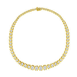 10K Yellow Gold 4ct Diamond Circle Pendant Necklace