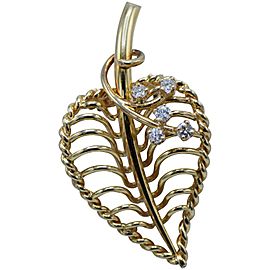 Cartier, 14 Karat Gold and Diamond Leaf Brooch