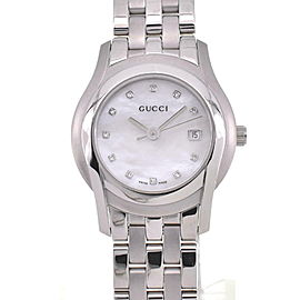 GUCCI 5500L YA055501 11P Diamond Stainless Steel Quartz Watch LXGJHW