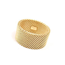 Tiffany & Co. 18K Yellow Gold Somerset Mesh Wide Band Ring Size 8