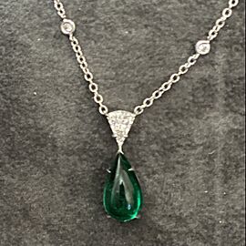 David Gross Cabochon Shaped Emerald Green Pendant