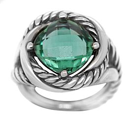 David Yurman 925 Infinity Ring With Prasiolite