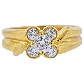 Van Cleef & Arpels Diamond Gold Flower Ring