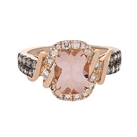 Le Vian 14K Strawberry Gold Round Cut Diamonds and Morganite Ring