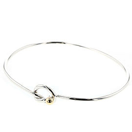 TIFFANY & Co 925 Silver 18K Yellow Gold Love knot Bangle LXGBKT-1194