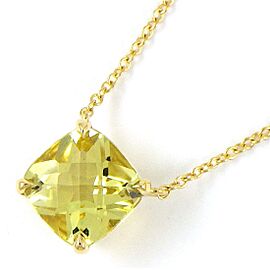 Tiffany & Co 18K Yellow Gold Sparkler Square Lemon Quartz Necklace