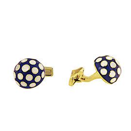 Martine Enamel & 14k Gold Cuff Links