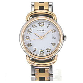 HERMES Pullman PU2.240 SS Gold Plated Quartz Watch LXGJHW-474