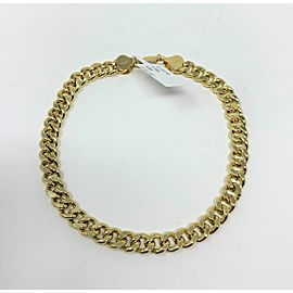 14K Yellow Gold Cuban Curb Link Chain Bracelet