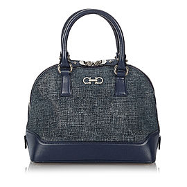 Ferragamo Gancini Denim Satchel