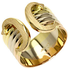 CARTIER Tri-Color Gold 2C Ring US 5.5 QJLXG-1411