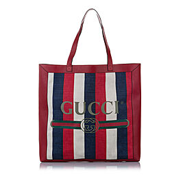 Gucci Gucci Logo Canvas Tote Bag