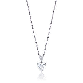 Thalia Carat Heart Shape Diamond Necklace in Platinum For Ladies.