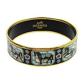 Hermes Gold Tone Metal Bangle Bracelet