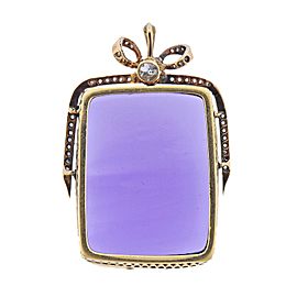 Antique Amethyst Diamond Gold Pendant