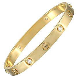 Cartier Yellow Gold 4 Diamond Love Bracelet