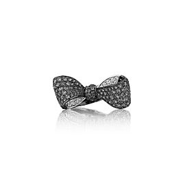 Bow Black & White Diamond Ring