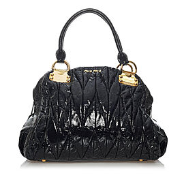 Miu Miu Matelasse Patent Leather Handbag