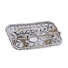 Diamond Moonstone Rectangular Brooch Pendant