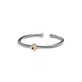 David Yurman Sterling Silver & 14k Yellow Gold 5mm Pink Tourmaline