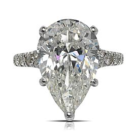 8 CARAT PEAR SHAPE J COLOR VVS CLARITY DIAMOND ENGAGEMENT RING 18K WHITE GOLD GIA CERTIFIED 7 CT J VVS BY MIKE NEKTA