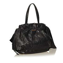 Prada Bow Lambskin Leather Shoulder Bag