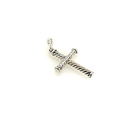 David Yurman Men's Sterling Silver Cable Rope Cross Pendant Amulet