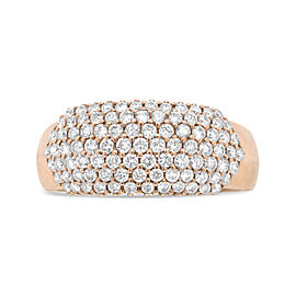 18K Rose Gold 1.00 Cttw Diamond Multi Row Dome Band Ring (F-G Color, VS1-VS2 Clarity) - Ring size 7