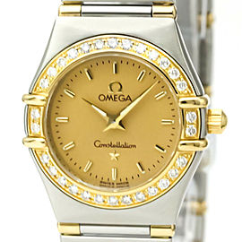 OMEGA Constellation Diamond 18K Gold Steel Watch LXGoodsLE-505