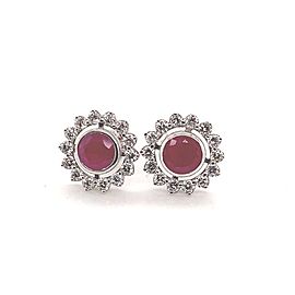 Diamond Ruby Earrings 14k Gold 2.07 TCW Certified $5,250 018670